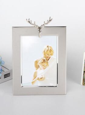 HY-901装鹿框头金属相框7寸横放放个饰性创意相框现竖代简约画家