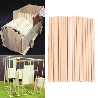 100 Pcs Crafts Unfinished Hardwood Sticks Wooden Accessory