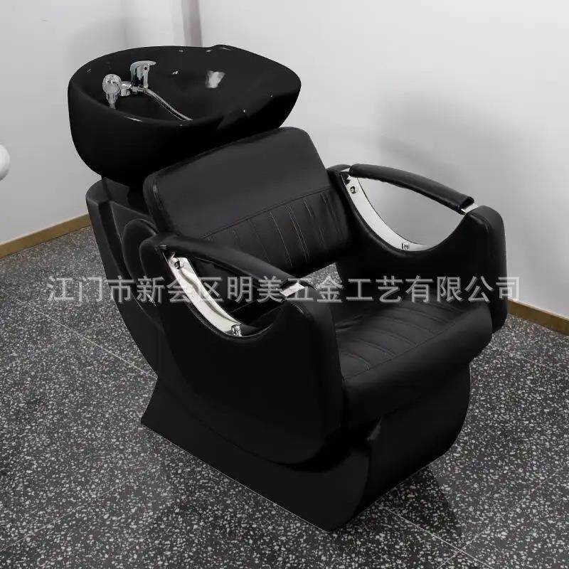 理发半坐式盆无品牌/洗头床躺式陶瓷美发店发廊专用洗头椅冲店水