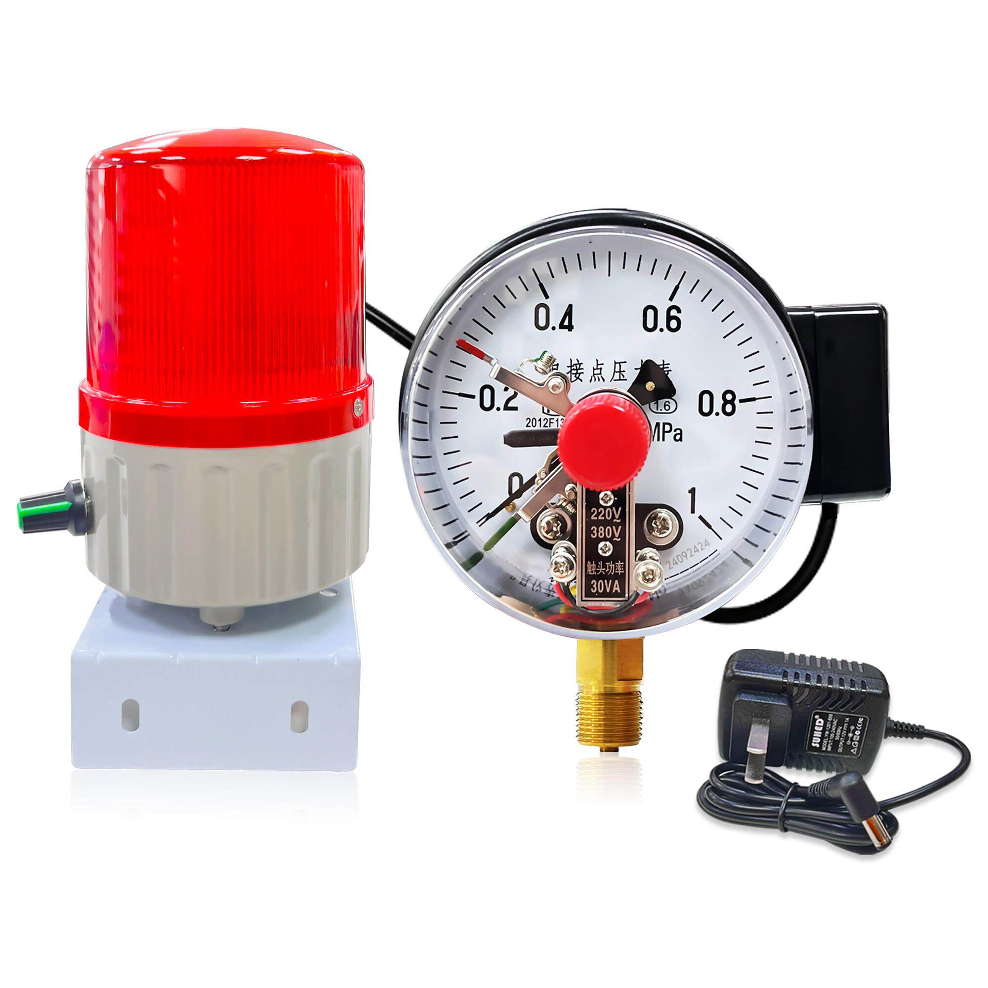 管道气体压力报警器低真空气压水压力蒸汽氧气计高压低压无线声光