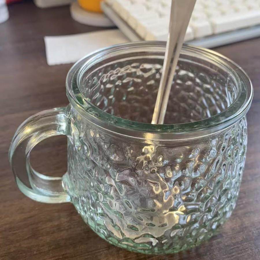 创意透明大容量燕麦杯通用杯 家用高颜值早餐杯带把礼品杯