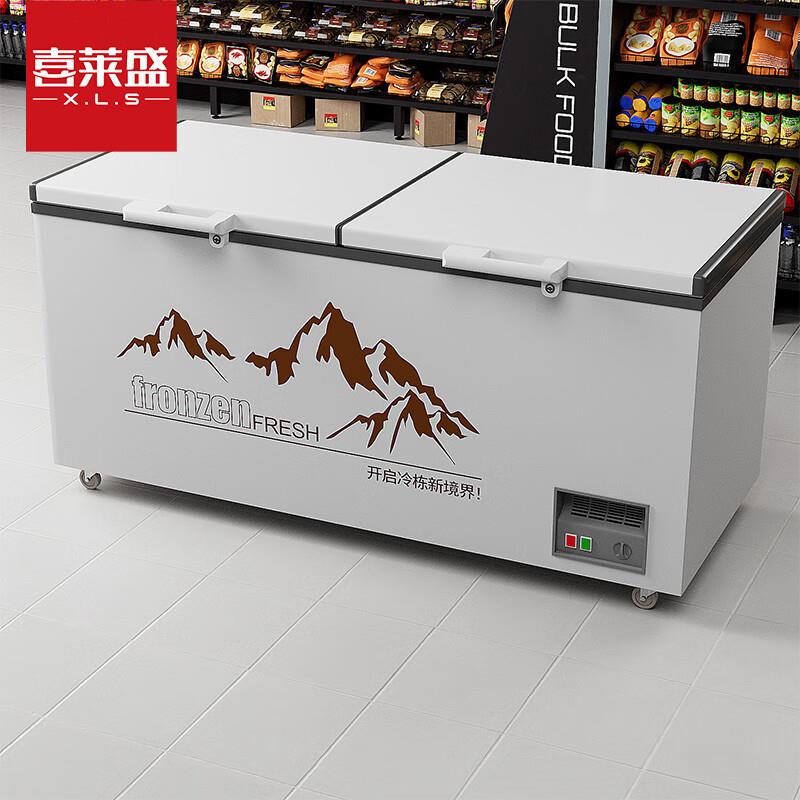 喜莱盛商用大容量冰柜冷柜保鲜柜冷藏冷冻雪糕卧式商用冰箱超市