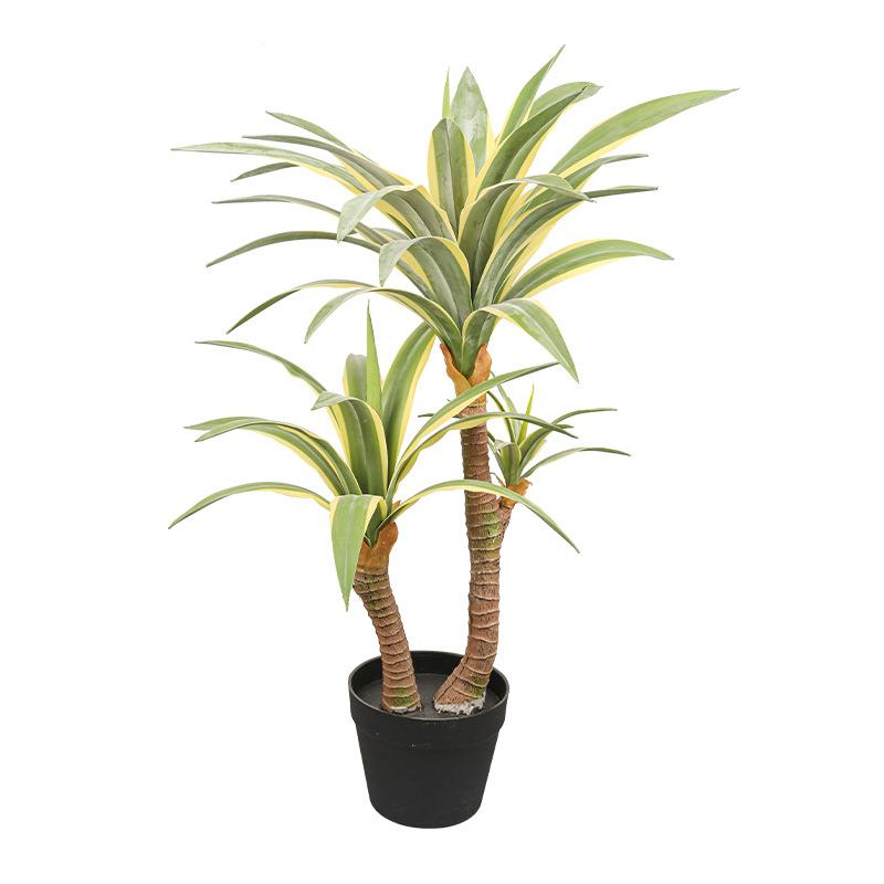 手感软胶材料金边龙舌兰白边黄冠兰仿真植物造景绿植剑麻剑兰盆