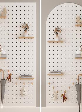 0J洞洞板实木定制墙上置物架木质入户门客厅玄关木制装饰壁挂收