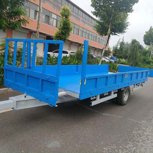 重型围栏平板挂车转向升降厢式运输车自卸式农用拉土搬运车