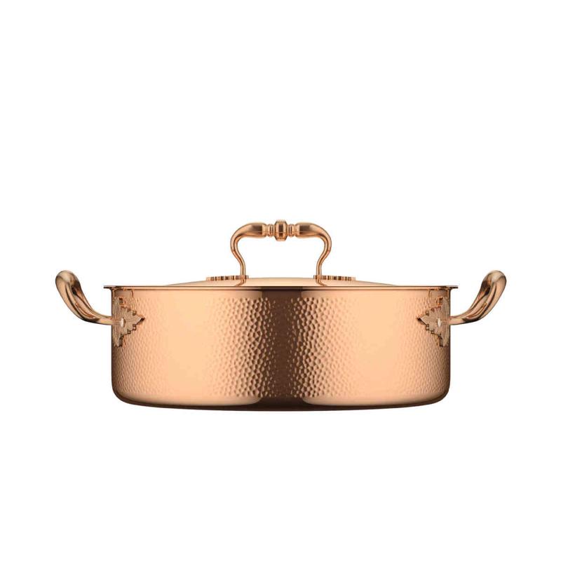 力狮新锤纹不锈钢鸳鸯锅火锅家用火锅304锅三层钢清汤锅锤点商用