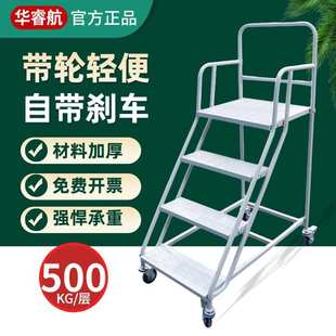 超市货架梯理货梯仓库登高车家用2步3步移动货梯平台登高梯理货车