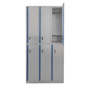 钢制六门更衣柜车间员工宿舍带锁工衣柜子多门书房储物收纳柜厂家
