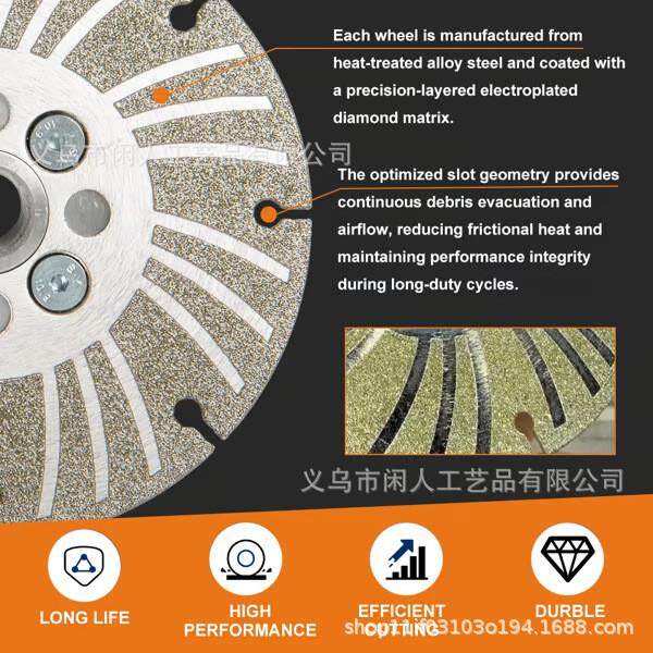 跨境爆款AngleGrindingWheelElectroplated Diamond4 ½角磨砂轮