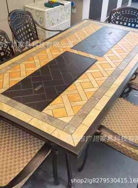 烧T38烤桌院户外电烧烤铸铝露台花艺园外露天铁家用摆室外休闲组