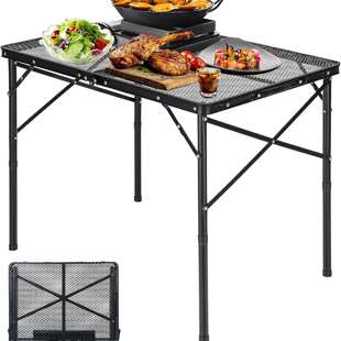 户外移动网桌便携式折叠露营枱铝合金野餐烧烤桌子黑色布袋