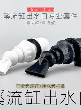 溪流缸出水口背滤侧滤万向鸭嘴弯头上下水海缸造浪喷头造景配件