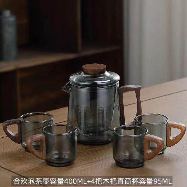 合欢壶耐热玻璃茶壶茶具家用高硼硅玻璃沏茶煮茶器茶水分离花茶壶
