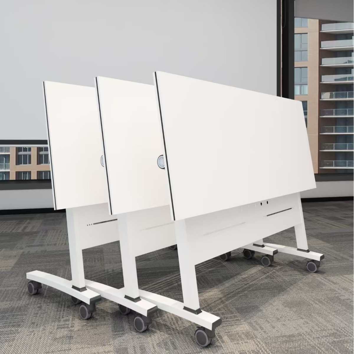 培训桌辅导桌可拼接阅览桌移动教培桌带轮子办公折叠会议桌