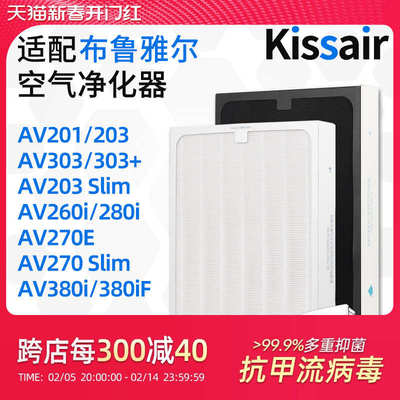 KISSAIR适配布鲁雅尔blueair空气净化器滤芯200/201/203过滤网303