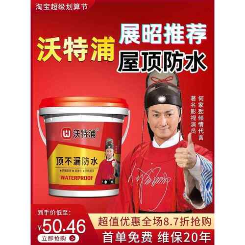 沃特浦防水涂料旗舰店平房顶房屋楼顶屋顶防水补漏材料漏水维修胶