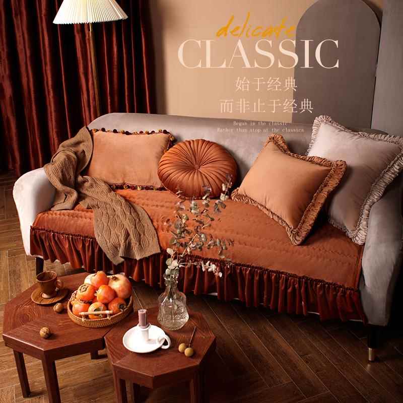 正品沙沙发垫子坐垫2套罩盖真皮发防滑四季通用式轻奢欧奢华023年