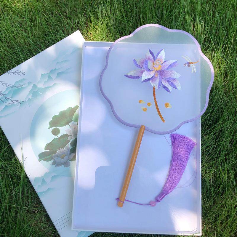 团扇刺绣古风苏绣儿童苏州中国风舞蹈专用圆扇子跳舞编织手工,特色手工艺,竹编/竹雕,淘宝优惠券,粉丝福利购,淘宝优惠卷