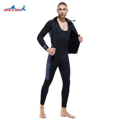 DIVE&SAIL潜水服5MM绒面内里保暖潜水衣加厚深浮潜游泳冲浪服套装