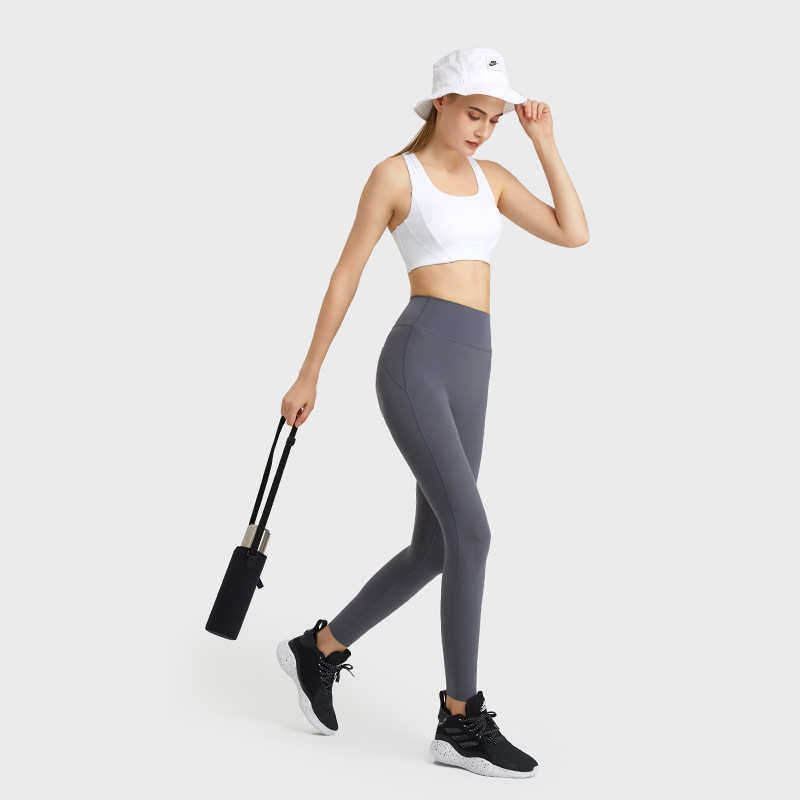 INS新款高弹修身蜜桃臀无痕脚口瑜伽裤 无尴尬SS磨毛运动紧身裤