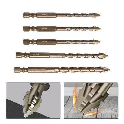 5pcs Eccentric Drill Bit 4 Edge Masonry Drill Bits Set