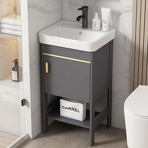 太空铝洗手盆浴室柜组合落地式小户型简易一体阳台洗漱台池洗脸盆