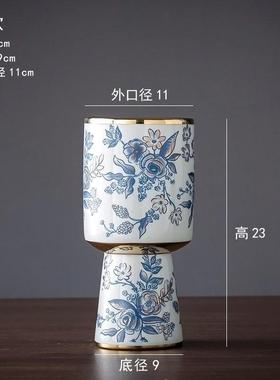 正品现货新中花国风花瓷瓶插花高端国风餐厅青客厅手中工装饰饰品