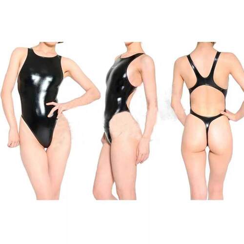 Women's patent leather jumpsuit, tight fitting patent