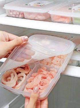 4 Grids Food Fruit Storage Container Rectangle Transparent