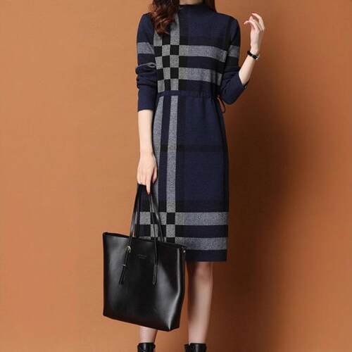 Woolen dress, long style, over the knee, inner layer,