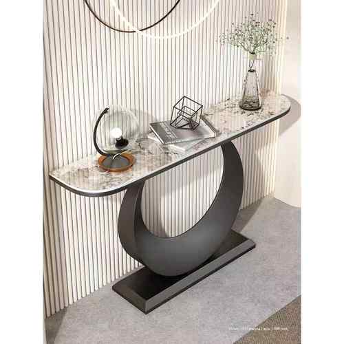 意式岩板玄关桌端景台入户柜现代简约轻奢客厅靠墙窄桌条案