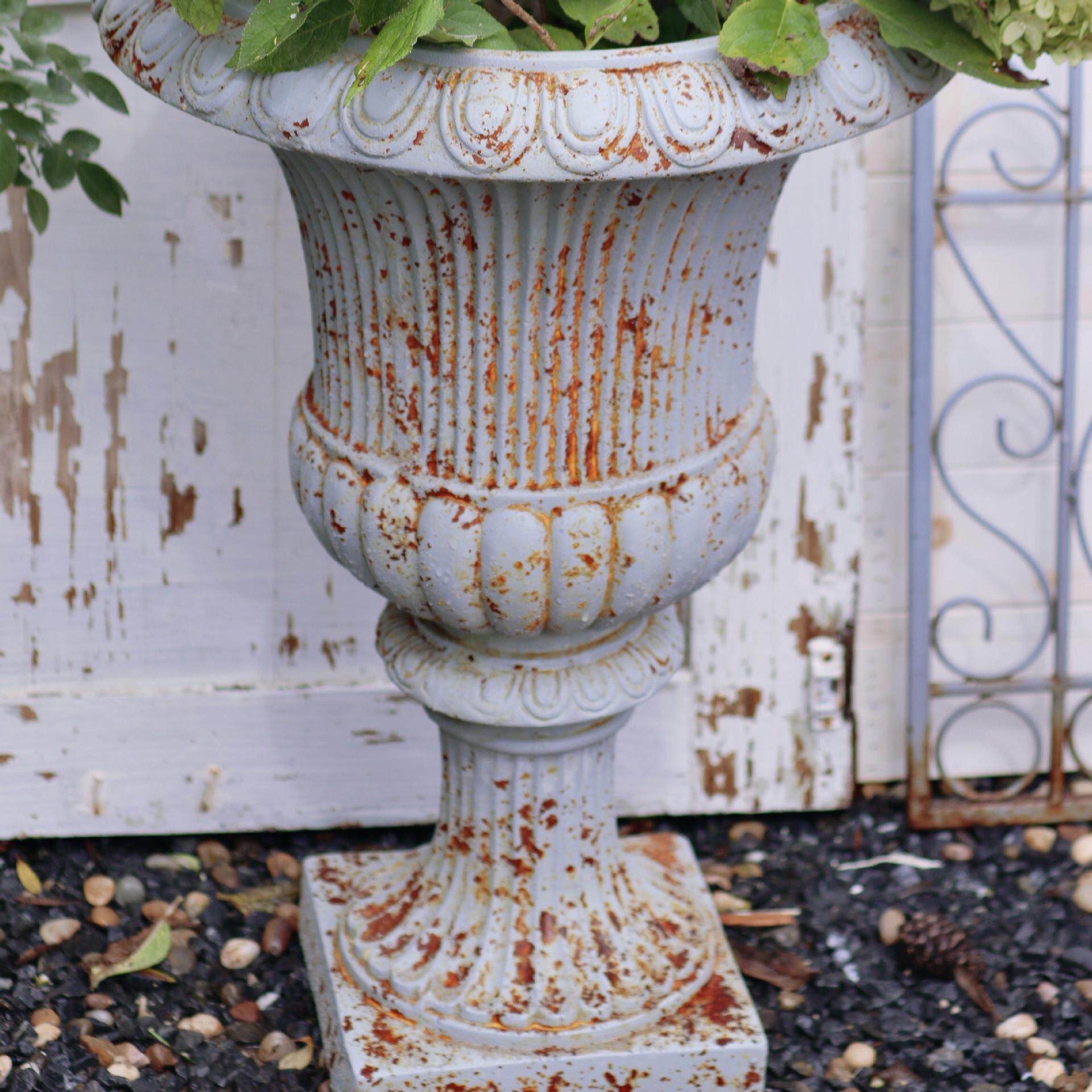 氧化镁ins复古做旧灰蓝色透气高脚酒杯花盆户外庭院花园装饰摆件,家居饰品,仿真花/假花,淘宝优惠券,粉丝福利购,淘宝优惠卷