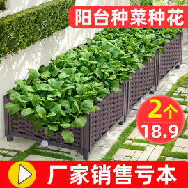 花箱户外蔬菜种植箱阳台种菜专用箱室内多层庭院大号家用花盆塑料