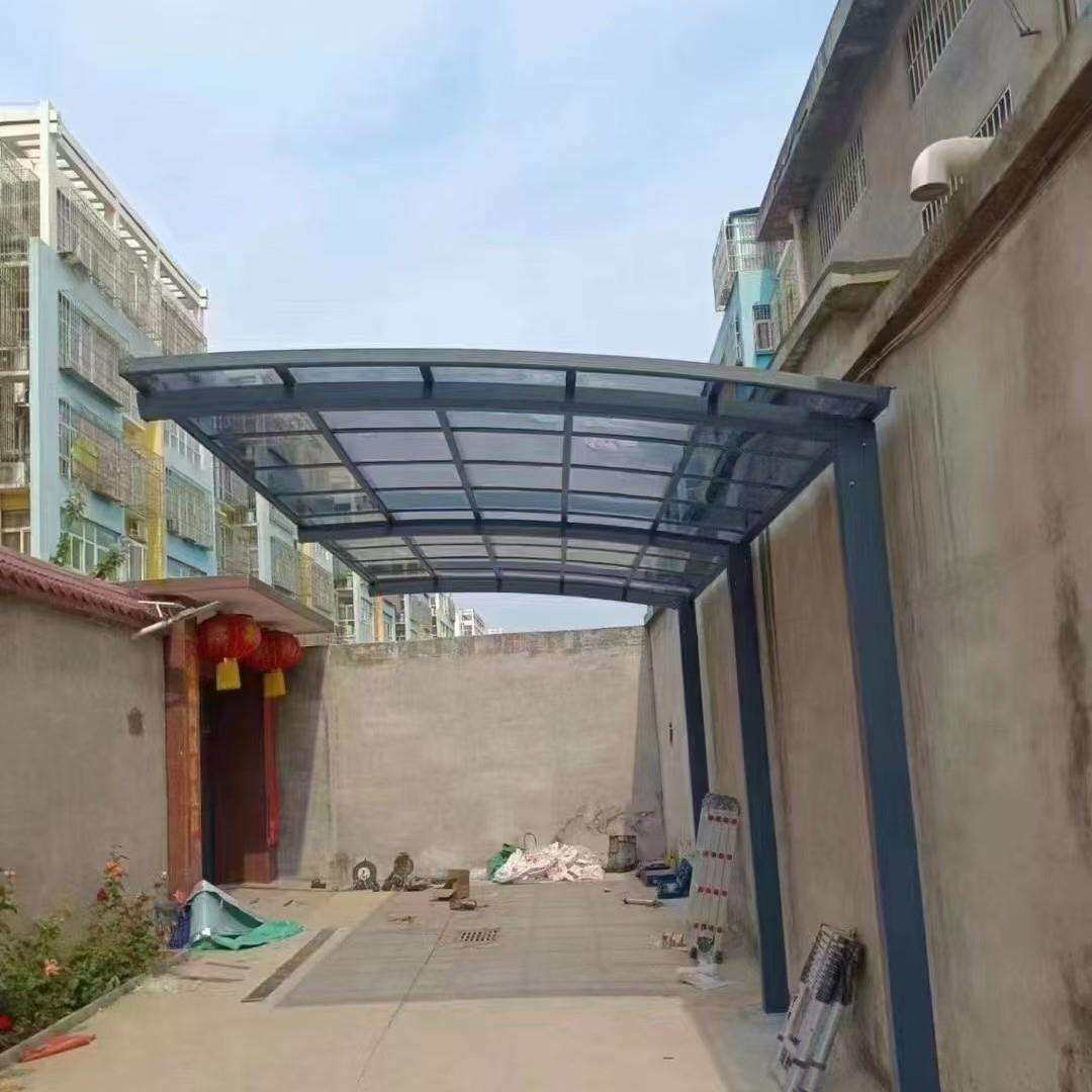铝合金雨棚家用窗户阳台庭院单边车棚耐力板遮阳篷防水合抱雨棚