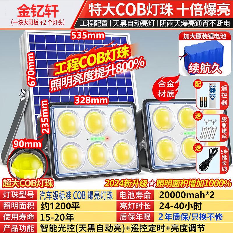照明灯亮一拖二家防水村自动天黑投光灯用路灯新农太阳能户外庭院