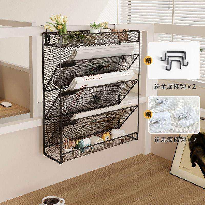 壁挂式文件架办公桌文件悬挂置物架桌面隔板多层文件夹收纳盒书立