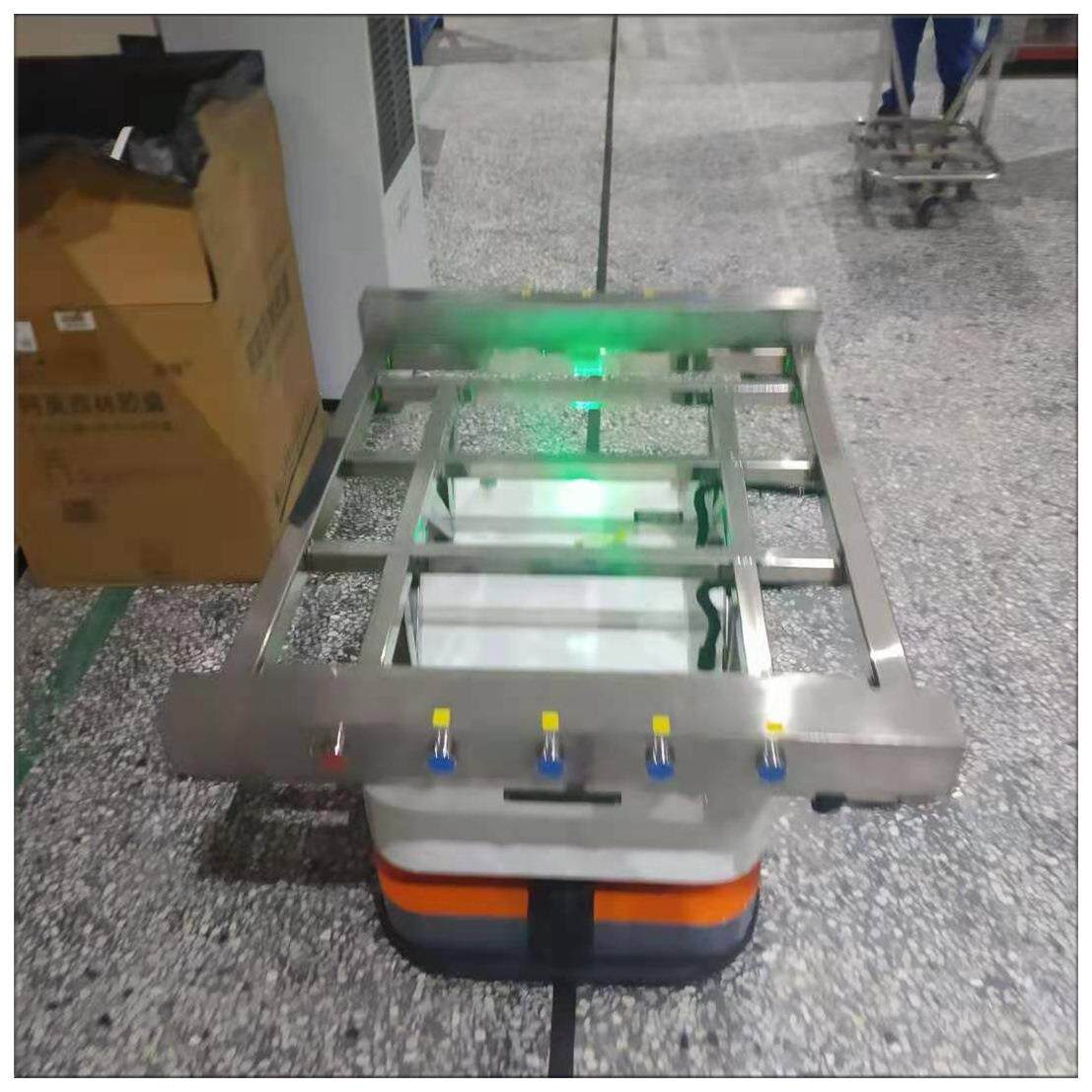 agv小车自动搬运物料磁条激光导航医药仓库单驱双向技