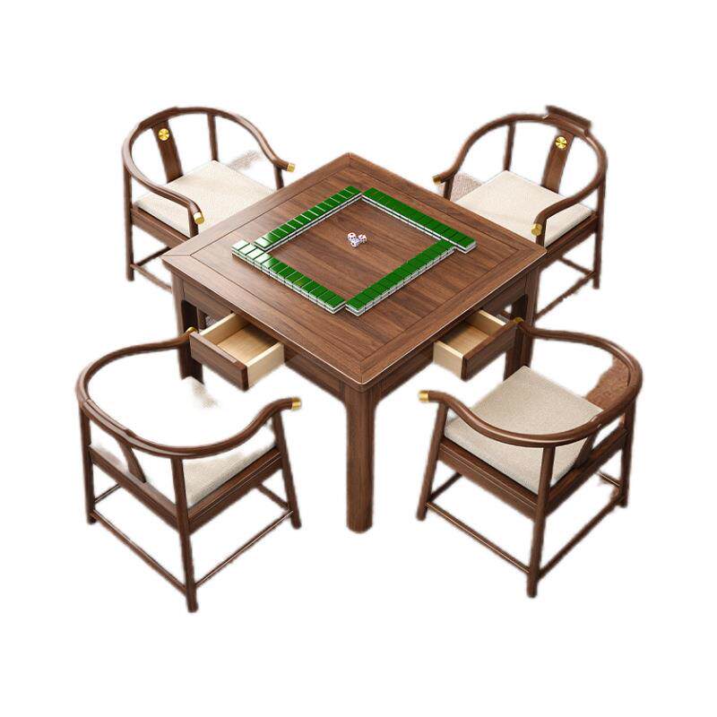 实木茶桌桌椅组合式掼打牌小型方桌正方形棋牌中餐桌仙桌QOT蛋家
