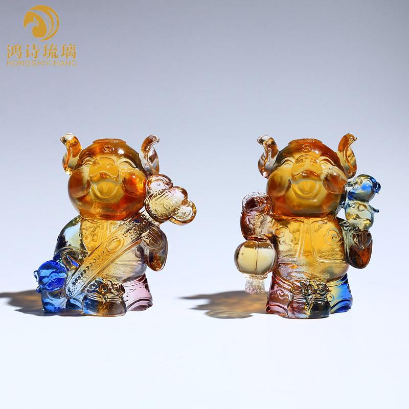琉璃工艺品十二生肖小猪可爱手工制作创意摆件小工艺品家居装饰品
