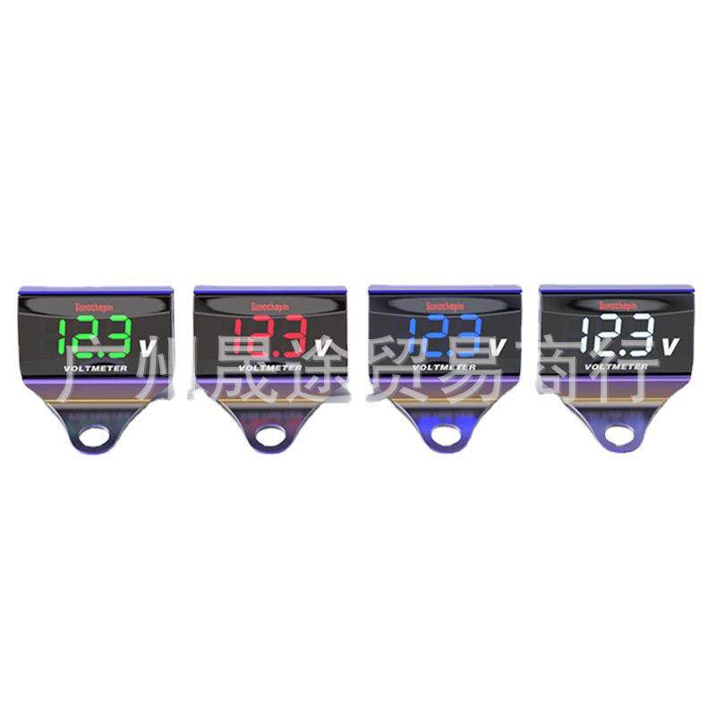 电动车摩托车电压表电摩改装12V-150V通用防水LED仪表电流表电量