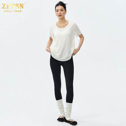 轻奢品牌ZPPSN瑜伽服女套装2026新款宽松显瘦运动短袖健身上衣