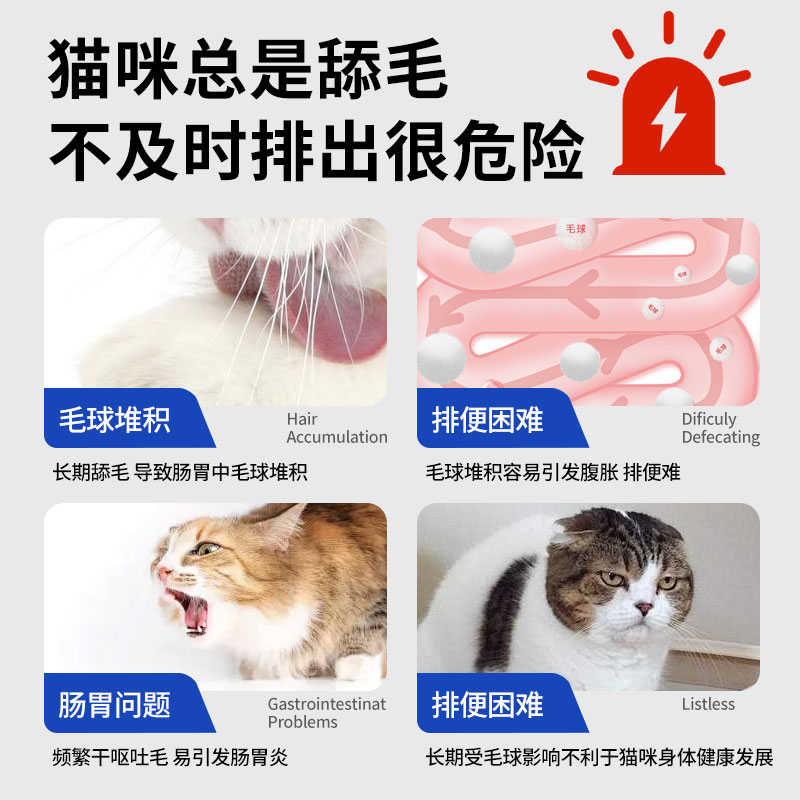 尤品滋化毛球片猫草片消化吐毛球猫咪专用化毛膏化猫片维生素