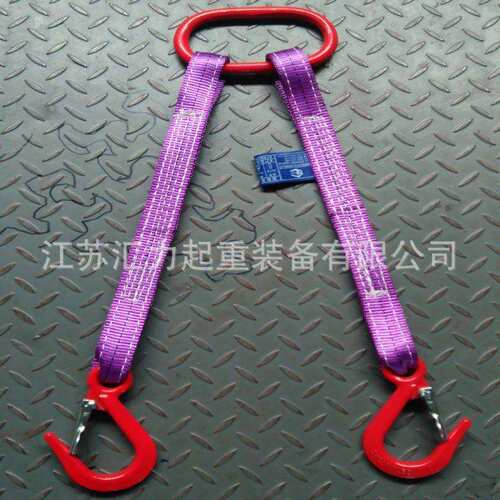 2叉吊索具 2腿吊装带3t1m 组合带钩吊具
