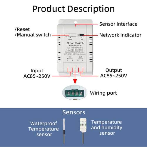 易微联Ewelink温度智能开关温湿度智能通断器alexa google语音