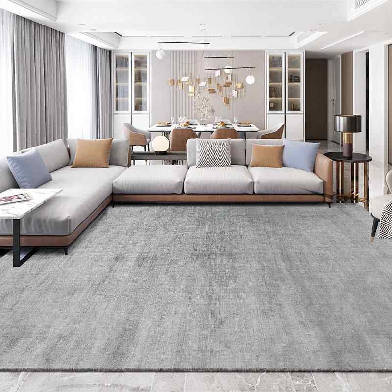 高档地毯发客茶几毯现代简约灰色大沙厅垫北欧卧室纯色家用地毯满