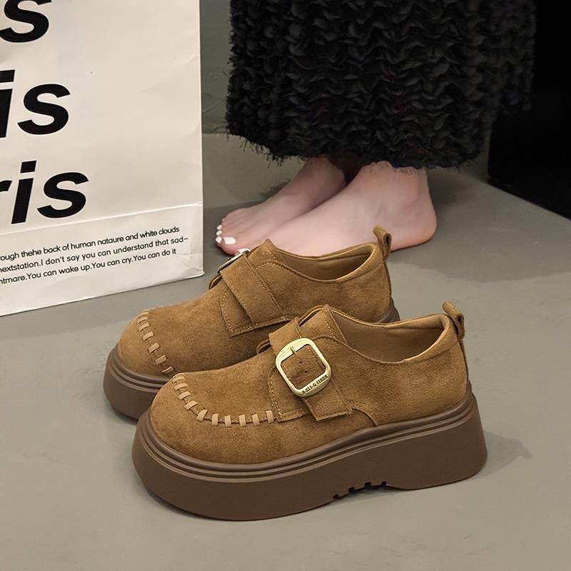 春季小个子厚底全包勃肯鞋女2026新款一脚蹬反绒皮乐福鞋增0116z,女鞋,勃肯鞋/软木鞋,淘宝优惠券,粉丝福利购,淘宝优惠卷