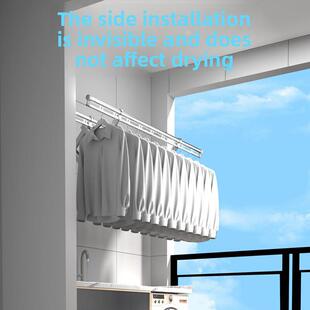 家家靓侧装晾衣架墙上折叠家用阳台侧面挂衣杆铝合金晒衣杆壁挂