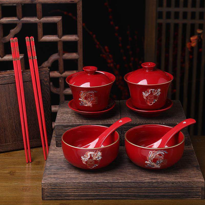 婚礼用品敬茶杯装饰陶瓷盖碗一对结婚改口红色喜庆敬茶杯套装礼盒,节庆用品/礼品,陪嫁用品套装,淘宝优惠券,粉丝福利购,淘宝优惠卷