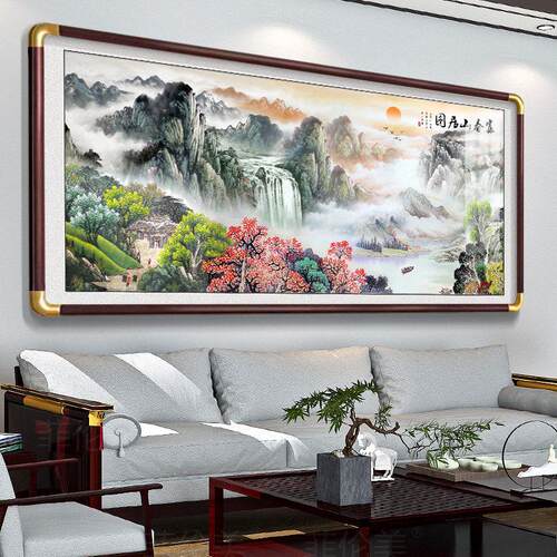 富春山居图客厅装饰挂画 画山水画 画风景沙发背景墙国画 画壁画