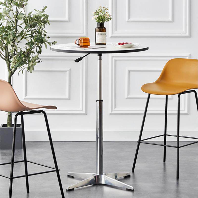 中古风简约伊姆斯可移动餐桌银边家用小户型升降吧台桌咖啡店桌子